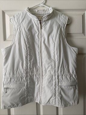 Coldwater Creek White Quilted Zip Vest